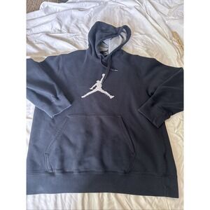 Air Jordan Nike Hoodie Sewn On Jump Man Logo XL Black